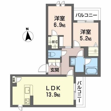 緑橋駅 徒歩4分 2階の物件間取画像